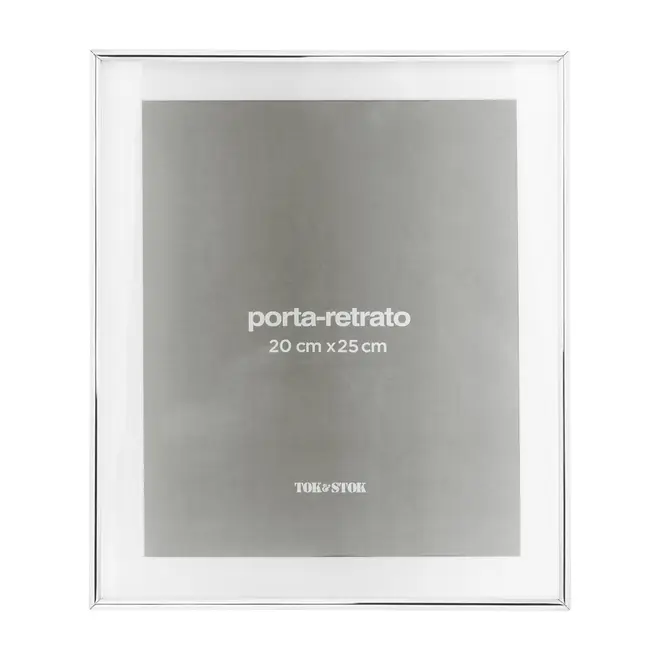 PORTA-RETRATO 20 CM X 25 CM FOCCO - PRATA - Foto 1
