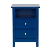 MESA DE CABECEIRA 2 GAVETAS DEVON - AZUL - Foto 1
