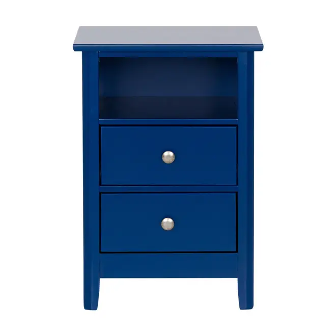 MESA DE CABECEIRA 2 GAVETAS DEVON - AZUL - Foto 1