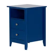 MESA DE CABECEIRA 2 GAVETAS DEVON - AZUL - Foto 2