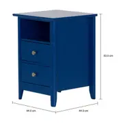 MESA DE CABECEIRA 2 GAVETAS DEVON - AZUL - Foto 5