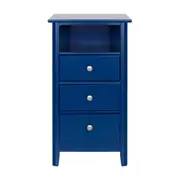 MESA DE CABECEIRA ALTA 3 GAVETAS DEVON - AZUL - Foto 1
