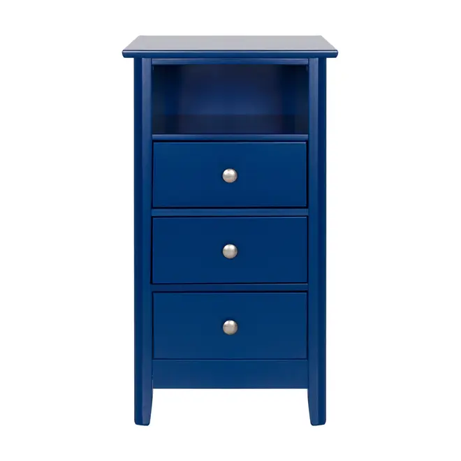 MESA DE CABECEIRA ALTA 3 GAVETAS DEVON - AZUL - Foto 1