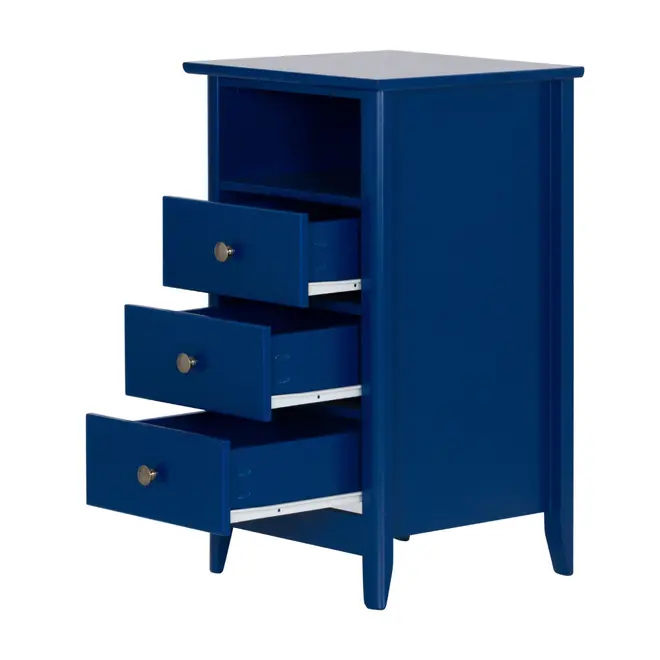 MESA DE CABECEIRA ALTA 3 GAVETAS DEVON - AZUL - Foto 3
