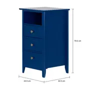 MESA DE CABECEIRA ALTA 3 GAVETAS DEVON - AZUL - Foto 5