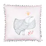 ALMOFADA 43 CM X 43 CM DELÍRIO DELÍCIA - ROSA ANTIQUE/AZUL CLARO - Foto 1