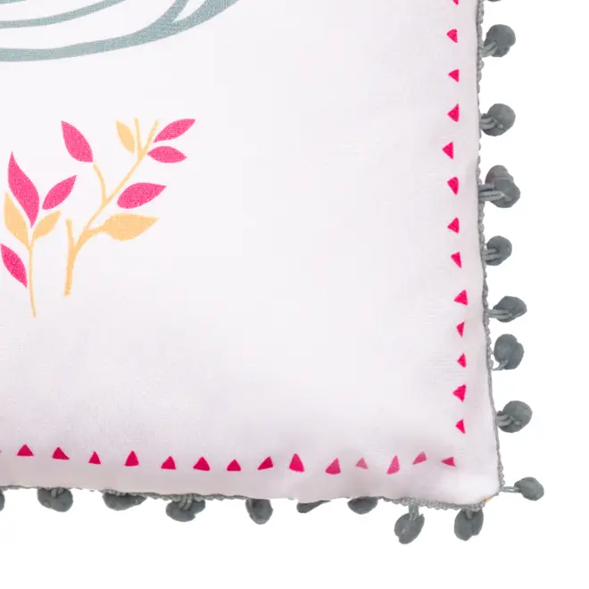 ALMOFADA 43 CM X 43 CM DELÍRIO DELÍCIA - ROSA ANTIQUE/AZUL CLARO - Foto 2