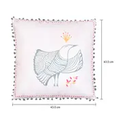 ALMOFADA 43 CM X 43 CM DELÍRIO DELÍCIA - ROSA ANTIQUE/AZUL CLARO - Foto 5