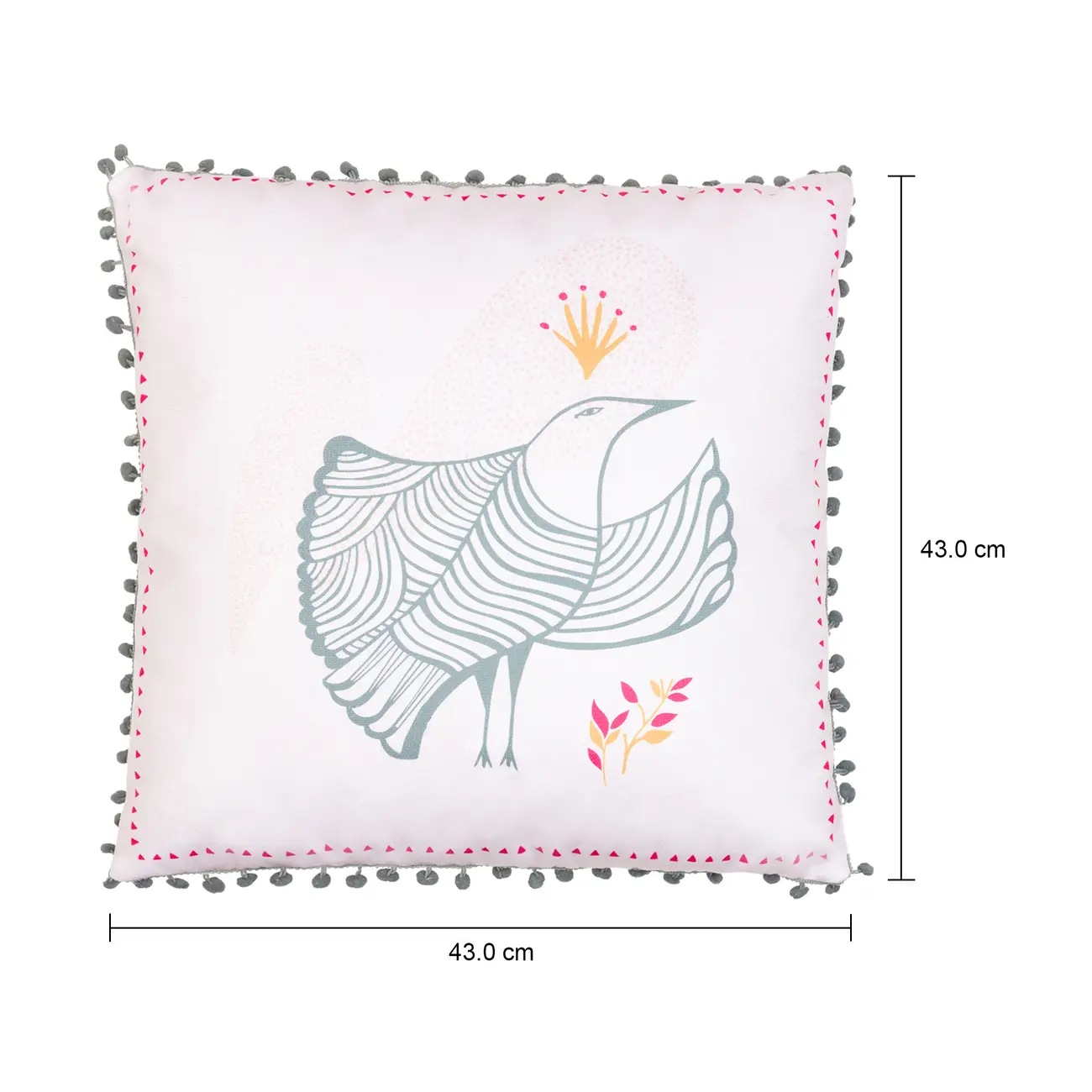 ALMOFADA 43 CM X 43 CM DELÍRIO DELÍCIA - ROSA ANTIQUE/AZUL CLARO - Foto 5