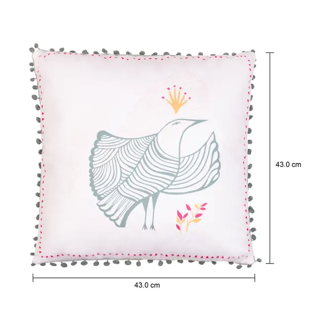 ALMOFADA 43 CM X 43 CM DELÍRIO DELÍCIA - ROSA ANTIQUE/AZUL CLARO - Foto 5