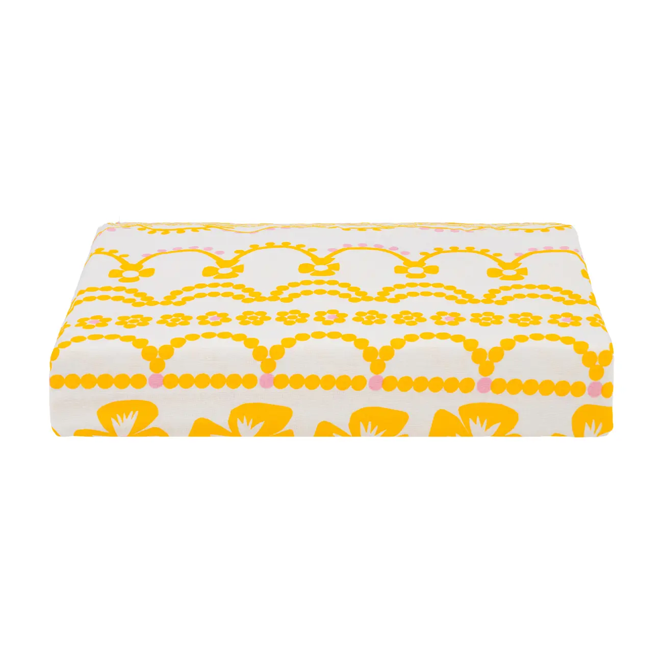LENÇOL COM ELÁSTICO JR. 78 CM X 1,62 M X 18 CM FRÓ E FRÔ - AMARELO/ OFF WHITE - Foto 1