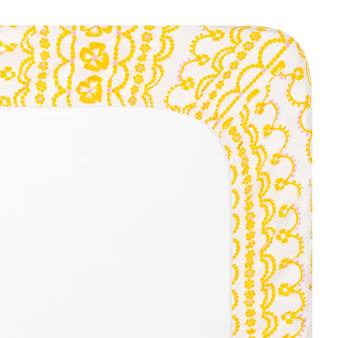 LENÇOL COM ELÁSTICO JR. 78 CM X 1,62 M X 18 CM FRÓ E FRÔ - AMARELO/ OFF WHITE - Foto 2