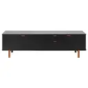 PRETO/NOZES - ANDAS RACK 2 PORTAS/ 2 GAVETAS 1,60 M X 42 CM