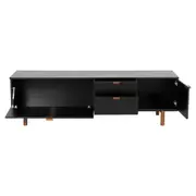 ANDAS RACK 2 PORTAS/ 2 GAVETAS 1,60 M X 42 CM - PRETO/NOZES - Foto 3