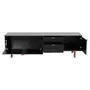 ANDAS RACK 2 PORTAS/ 2 GAVETAS 1,60 M X 42 CM - PRETO/NOZES - Foto 3