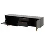 ANDAS RACK 2 PORTAS/ 2 GAVETAS 1,60 M X 42 CM - PRETO/NOZES - Foto 4