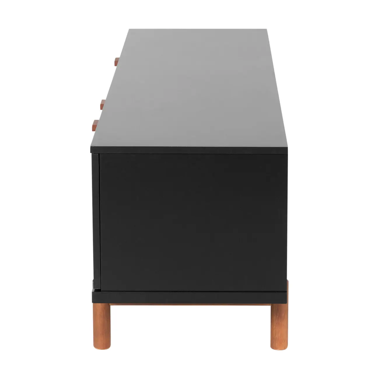 ANDAS RACK 2 PORTAS/ 2 GAVETAS 1,60 M X 42 CM - PRETO/NOZES - Foto 5
