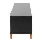 ANDAS RACK 2 PORTAS/ 2 GAVETAS 1,60 M X 42 CM - PRETO/NOZES - Foto 5