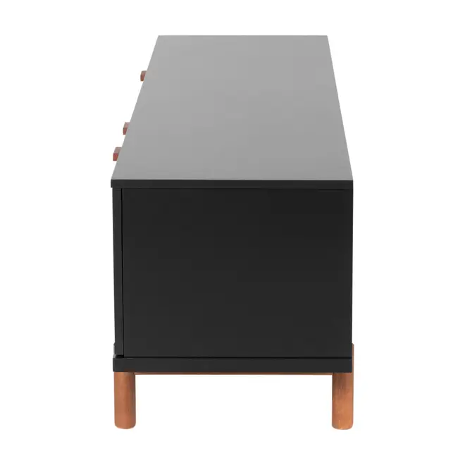 ANDAS RACK 2 PORTAS/ 2 GAVETAS 1,60 M X 42 CM - PRETO/NOZES - Foto 5