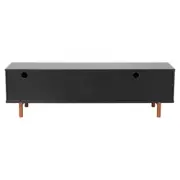 ANDAS RACK 2 PORTAS/ 2 GAVETAS 1,60 M X 42 CM - PRETO/NOZES - Foto 6