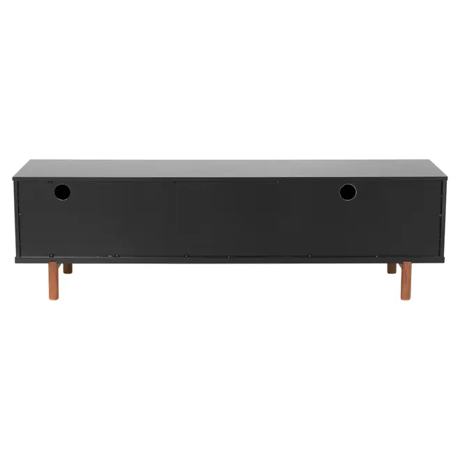 ANDAS RACK 2 PORTAS/ 2 GAVETAS 1,60 M X 42 CM - PRETO/NOZES - Foto 6