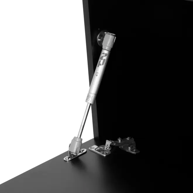 ANDAS RACK 2 PORTAS/ 2 GAVETAS 1,60 M X 42 CM - PRETO/NOZES - Foto 7