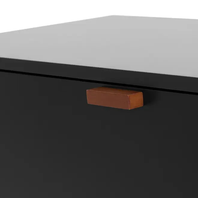 ANDAS RACK 2 PORTAS/ 2 GAVETAS 1,60 M X 42 CM - PRETO/NOZES - Foto 8