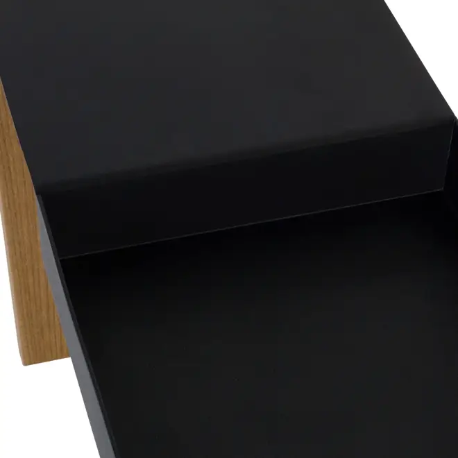 MESA DE CENTRO COM COMPARTIMENTO 80 CM X 20 CM PRANCHA - OAK TAMMI/PRETO - Foto 4
