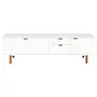 ANDAS RACK 2 PORTAS/ 2 GAVETAS 1,60 M X 42 CM - BRANCO/NOZES - Foto 1