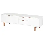ANDAS RACK 2 PORTAS/ 2 GAVETAS 1,60 M X 42 CM - BRANCO/NOZES - Foto 2