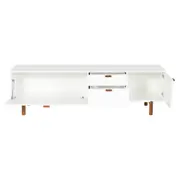 ANDAS RACK 2 PORTAS/ 2 GAVETAS 1,60 M X 42 CM - BRANCO/NOZES - Foto 3
