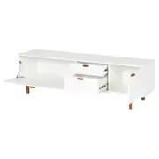 ANDAS RACK 2 PORTAS/ 2 GAVETAS 1,60 M X 42 CM - BRANCO/NOZES - Foto 4