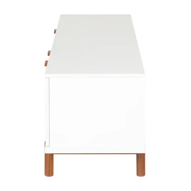 ANDAS RACK 2 PORTAS/ 2 GAVETAS 1,60 M X 42 CM - BRANCO/NOZES - Foto 5