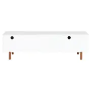 ANDAS RACK 2 PORTAS/ 2 GAVETAS 1,60 M X 42 CM - BRANCO/NOZES - Foto 6