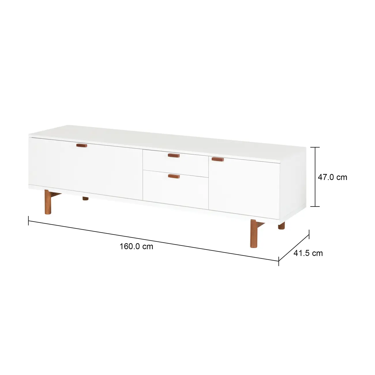 ANDAS RACK 2 PORTAS/ 2 GAVETAS 1,60 M X 42 CM - BRANCO/NOZES - Foto 9