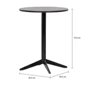 MESA DE COZINHA REDONDA 60 CM SNACK - PRETO/PRETO - Foto 3