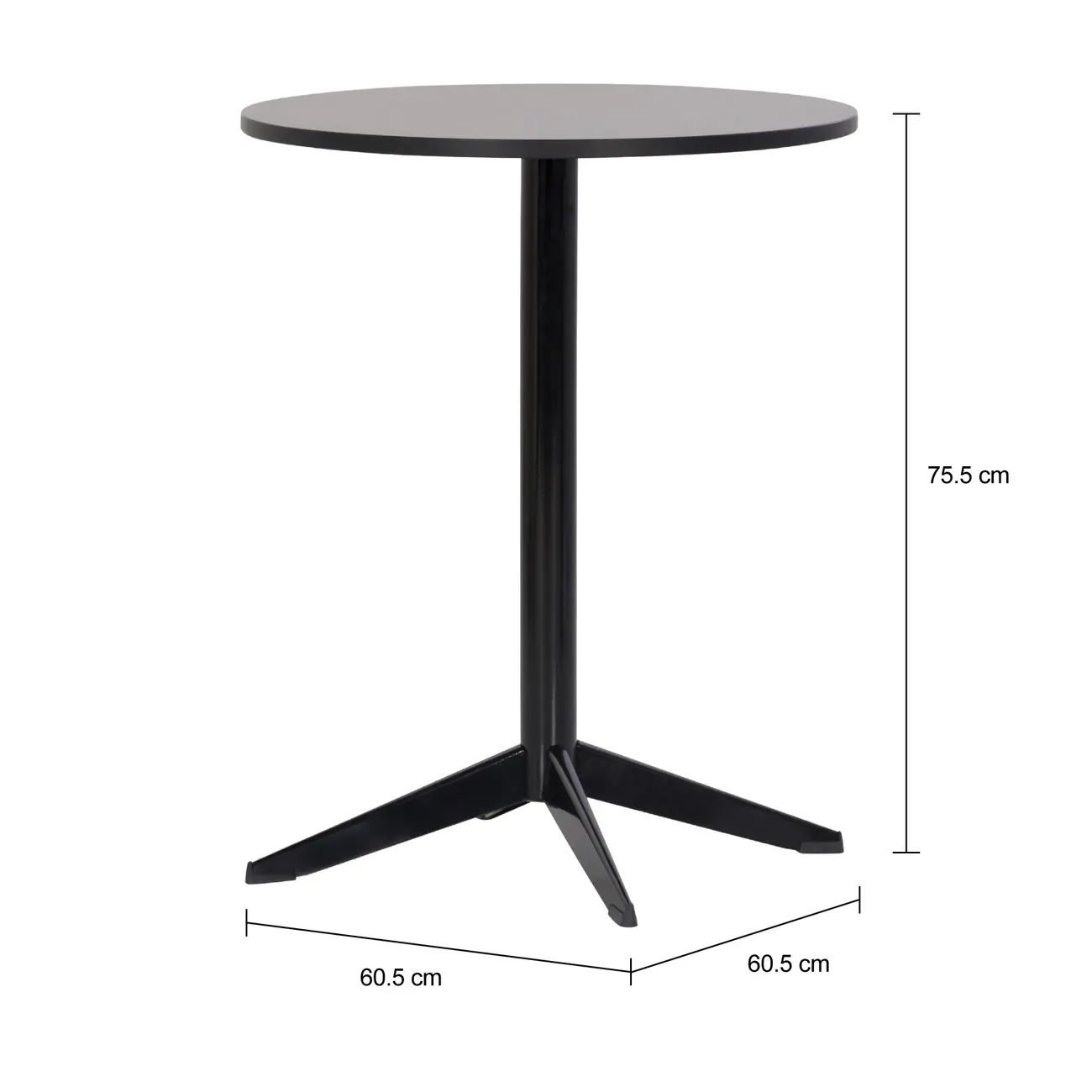 MESA DE COZINHA REDONDA 60 CM SNACK - PRETO/PRETO - Foto 3