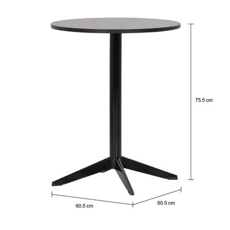 Imagem com medidas do produto MESA DE COZINHA REDONDA 60 CM SNACK