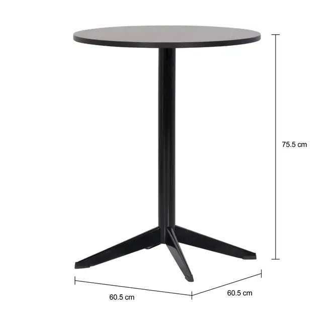 MESA DE COZINHA REDONDA 60 CM SNACK - PRETO/PRETO - Foto 3