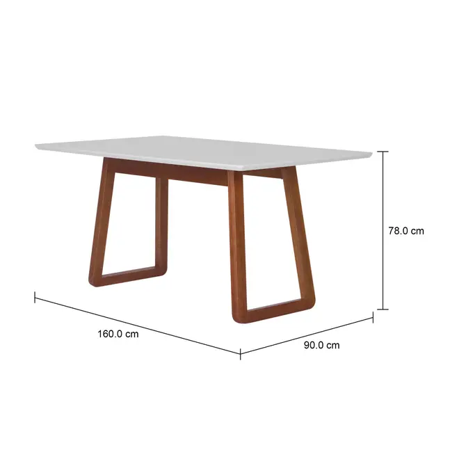 MESA DE JANTAR 1,60 M X 90 CM QUEST - NOZES/BRANCO - Foto 5