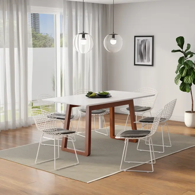 MESA DE JANTAR 1,60 M X 90 CM QUEST - NOZES/BRANCO - Foto 6