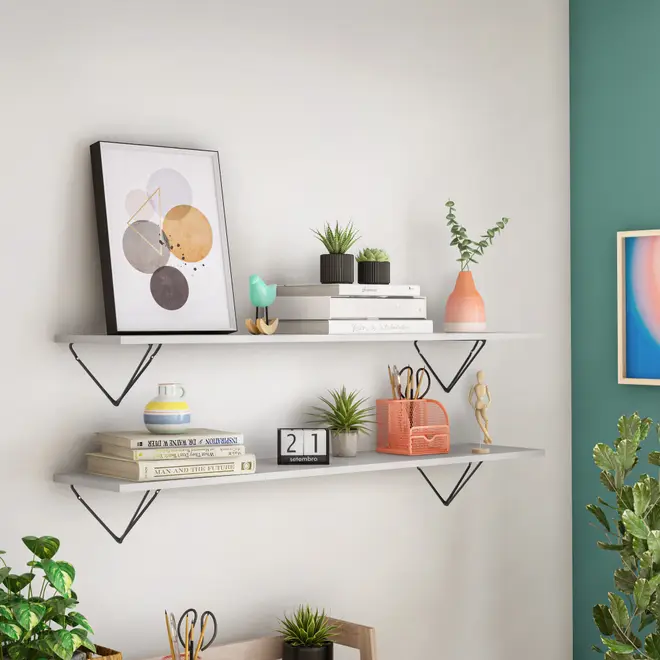 SUPORTE PARA PRATELEIRA COM 2 PEÇAS HOLDING - PRETO - Foto 4