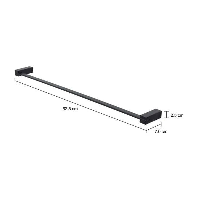 PORTA-TOALHA 62 CM LINEATTI - PRETO - Foto 3