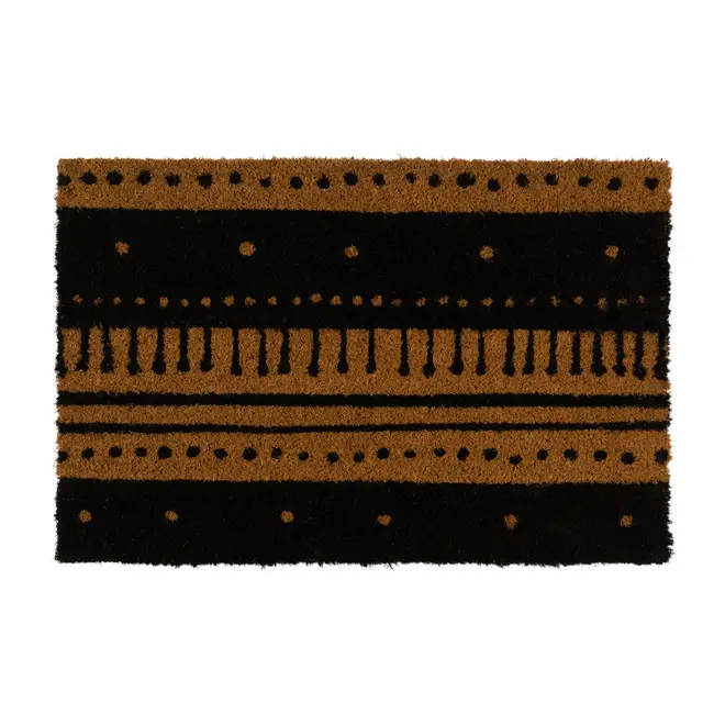 CAPACHO 40 CM X 60 CM MIREMBA - FIBRA CLARA/PRETO - Foto 1