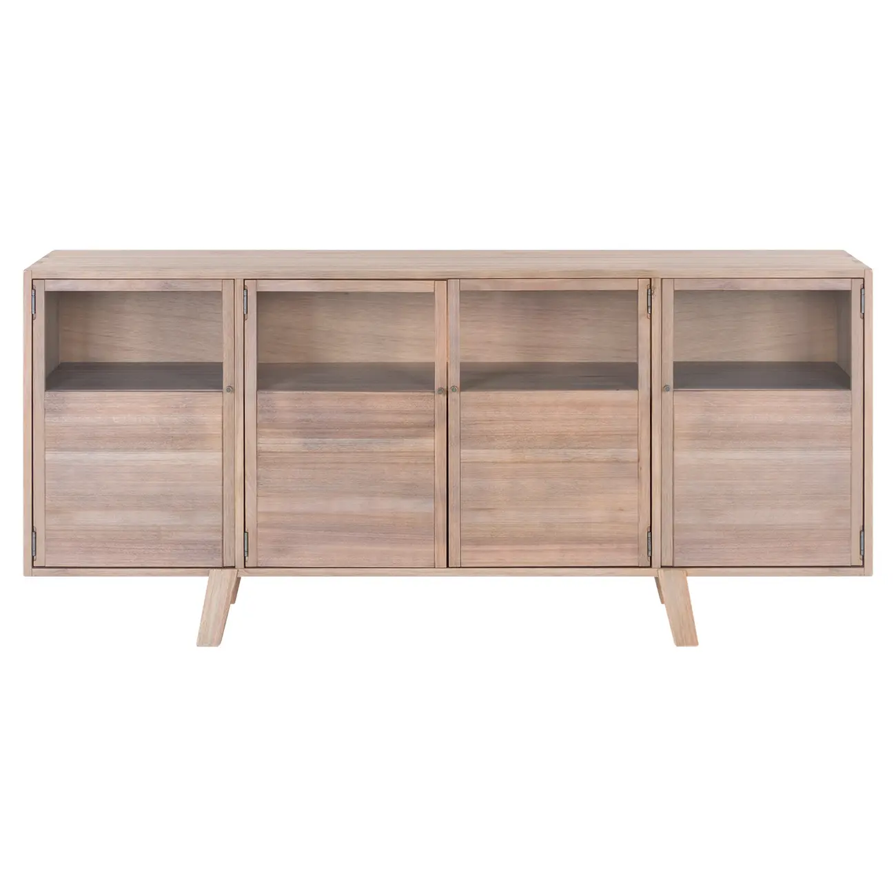 BUFFET 4 PORTAS 1,72 M X 44 CM MADEIRA DE SOL - CINZA WASHED/INCOLOR - Foto 1