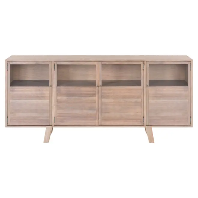 BUFFET 4 PORTAS 1,72 M X 44 CM MADEIRA DE SOL - CINZA WASHED/INCOLOR - Foto 1