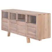 BUFFET 4 PORTAS 1,72 M X 44 CM MADEIRA DE SOL - CINZA WASHED/INCOLOR - Foto 2