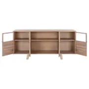 BUFFET 4 PORTAS 1,72 M X 44 CM MADEIRA DE SOL - CINZA WASHED/INCOLOR - Foto 3