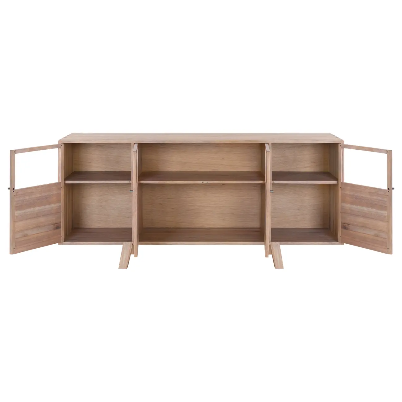 BUFFET 4 PORTAS 1,72 M X 44 CM MADEIRA DE SOL - CINZA WASHED/INCOLOR - Foto 3