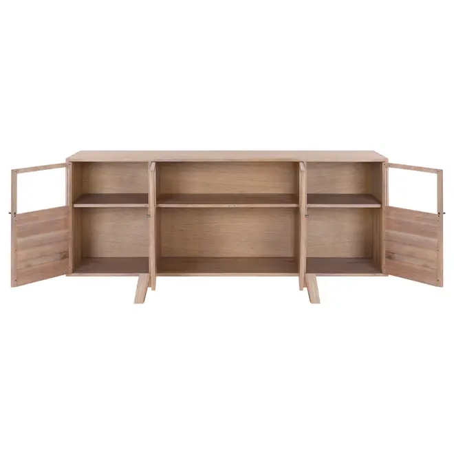 BUFFET 4 PORTAS 1,72 M X 44 CM MADEIRA DE SOL - CINZA WASHED/INCOLOR - Foto 3
